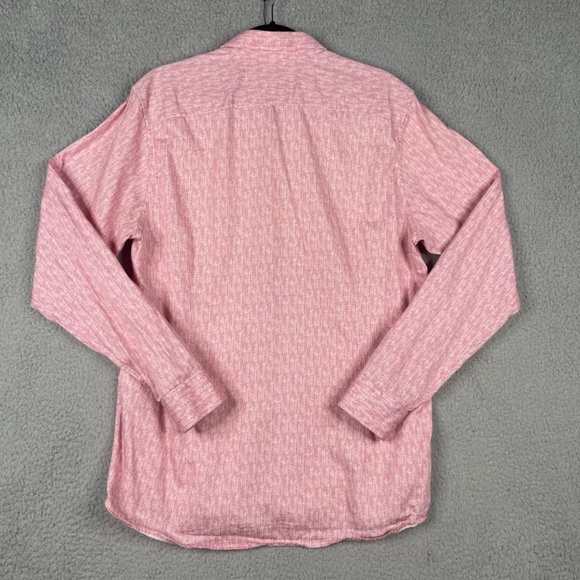 Ted Baker London Mens Button Down Shirt Size 5 43 Chest Pink Geometric - Picture 7 of 16